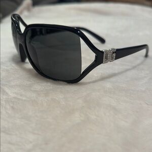 Dolce & Gabbana Black Oversized Sunglasses with Swarovski Crystals